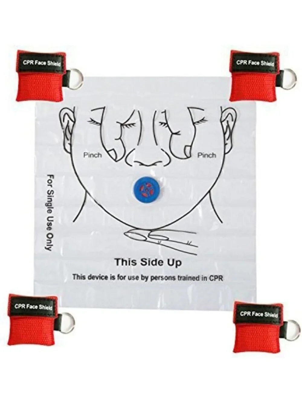 25pcs CPR Face Shield Masks Keychain for First Aid & CPR Training - Pocket Size